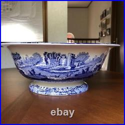 Spode Made In England Blue Italian Extra Large Compote Round Dish