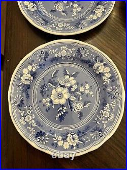 Spode blue and white Botanical Blue Room dessert 7and 1/2 plates set of 6