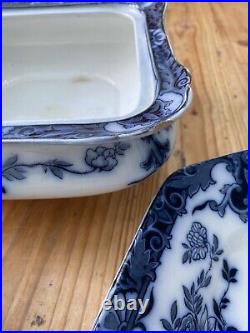 Staffordshire Burleigh Orient Blue And White Set