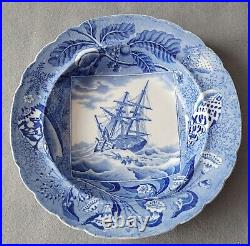 Staffordshire Pearlware Blue & White Shipping Series Soup Plate 1 C1820