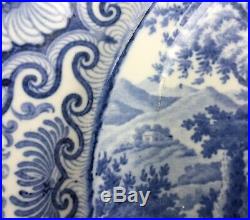 Staffordshire Transferware Blue & White Cattle & River Pattern Plate Rare Marked
