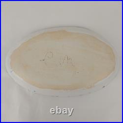 Studio Pottery Plates Bundle 3x Abstract White Blue Signed on Base