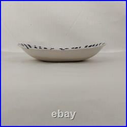 Studio Pottery Plates Bundle 3x Abstract White Blue Signed on Base