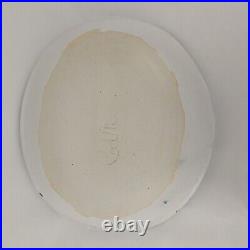 Studio Pottery Plates Bundle 3x Abstract White Blue Signed on Base