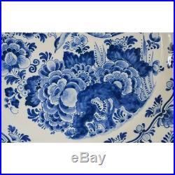 Stunning Antique Hand Painted Blue & White Delft Plate Charger by Ram, A Peeters