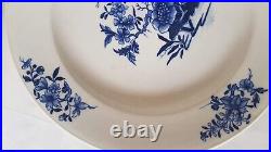 Stunning Floral Blue & White Hand Painted 18th Century Tournai Large Charger