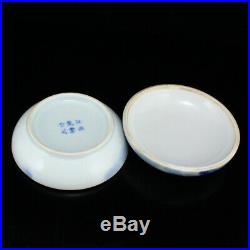 Superb Chinese Blue And White Porcelain Rouge Box