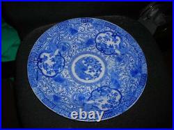 Superb Early Antique Phoenix Bird Design Blue White Chinese Charger 15