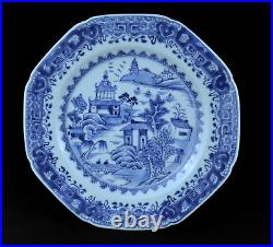 Superb Qianlong Chinese Octagonal Underglaze Blue/White, 24cm Dish- Circa 1750