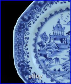 Superb Qianlong Chinese Octagonal Underglaze Blue/White, 24cm Dish- Circa 1750