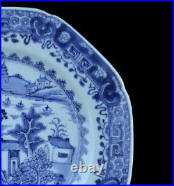 Superb Qianlong Chinese Octagonal Underglaze Blue/White, 24cm Dish- Circa 1750