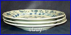 THREE 9-5/8 Meissen Germany Blue Onion Dinner Plates Crossed Swords Blue White