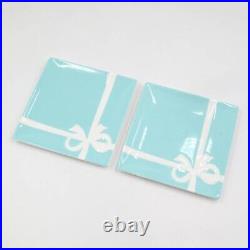 TIFFANY & Co. Tiffany Blue Ribbon Plate 2 plates Set Blue White Used