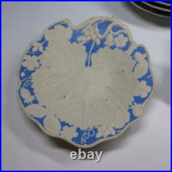 TJ & J Mayers Blue & White Parian Dessert Set Compote, 2 Footed Plates, Plates