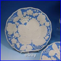 TJ & J Mayers Blue & White Parian Dessert Set Compote, 2 Footed Plates, Plates