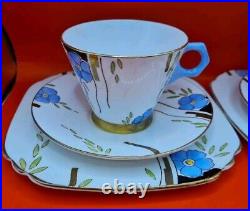 Tea Set Art Deco Wellington JHC&C° Cup/Saucer/Milk Jug/Tea/Cake Plate RARE