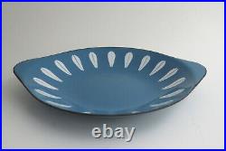 Teak Blue Cathrineholm LOTUS Scampi Serving Plate Glossy Enamel 8.5 MCM Norway