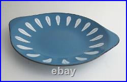 Teak Blue Cathrineholm LOTUS Scampi Serving Plate Glossy Enamel 8.5 MCM Norway