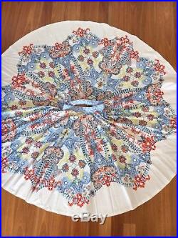 Temperley London Skirt Dark Blue White China Plate Design Full Cotton Long 8 6