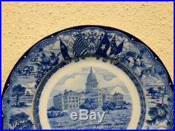 Texas Centennial 1936 Collector Plate Capitol Of Texas Austin Blue White Czech