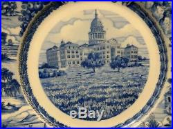 Texas Centennial 1936 Collector Plate Capitol Of Texas Austin Blue White Czech