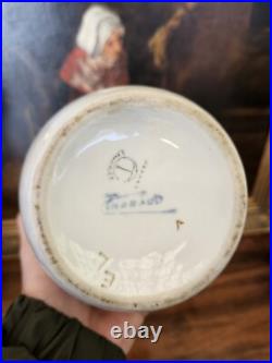 Tharaud Limoges Vase In Porcelain With Camaieu Blue & White Decoration