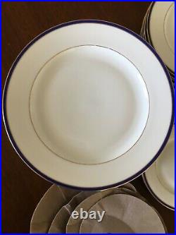 Tiffany & Co. Dinnerware, China Limoges, France TIC16 Blue & Gold Rim