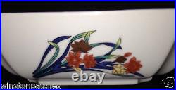 Tiffany & Co Freesia Tic51 Square Bowl 8 1/2 Floral Design Blue Trim