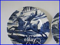 Tiffany & Co. MENAGERIE Blue & White 8 Plates Johnson Brothers England Set 4