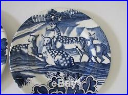 Tiffany & Co. MENAGERIE Blue & White 8 Plates Johnson Brothers England Set 4