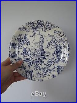 Tiffany & Co New York Toile Blue and White Salad Plates set x 4