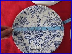 Tiffany & Co New York Toile Blue and White Salad Plates set x 4