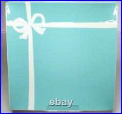 Tiffany & Co. Square Plate Blue White Tie Ribbon Porcelain Tableware Excellent+
