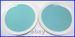 Tiffany & Co. White & Blue Color Block Dessert Plate 2pcs Bone China Brand New