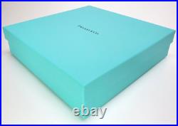 Tiffany & Co. White & Blue Color Block Dessert Plate 2pcs Bone China Brand New