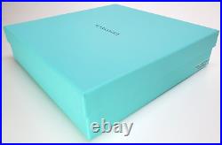 Tiffany & Co. White & Blue Color Block Dessert Plate 2pcs Bone China Brand New