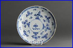 Top Quality! 18c Kangxi Blue & White Export Porcelain Plate Chinese Qing Antique