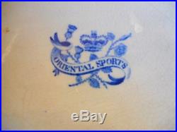 Transfer Printed Blue/white Meat Plate /ashet From Indian Sporting Series