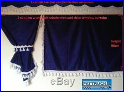 Truck Curtains Full Set- Blue/white Daf Scania Volvo Man Mercedes Iveco Renault