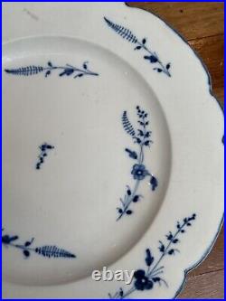 Two Antique 18th Century Chantilly porcelain Blue and White Plates