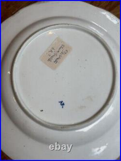 Two Antique 18th Century Chantilly porcelain Blue and White Plates