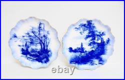 Two RARE Antique DOULTON Blue & White Plates signed by Herbert Betteley 1887