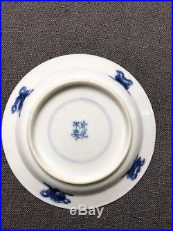 Two Similar Chinese Blue and White Porcelain Dishes, Kangxi Period