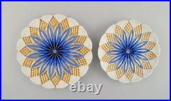 Two antique Meissen plates in hand-painted porcelain with blue flowers