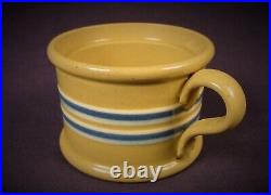 VERY RARE 1800s ANTIQUE BLUE & WHITE BAND MUSTARD POT YELLOW WARE MINT