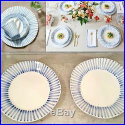 VIETRI Modello Salad plates Blue White Italy set of 6 Brand New