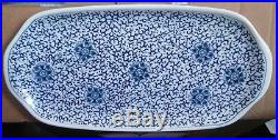 VINTAGE Antique Chinese BLUE and WHITE plate, 13 x 6.25