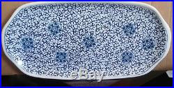 VINTAGE Antique Chinese BLUE and WHITE plate, 13 x 6.25