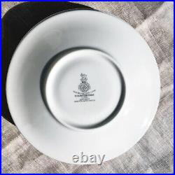 VINTAGE ROYAL DOULTON Bone China'Counterpoint' Tableware White Blue Silver