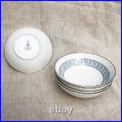 VINTAGE ROYAL DOULTON Bone China'Counterpoint' Tableware White Blue Silver